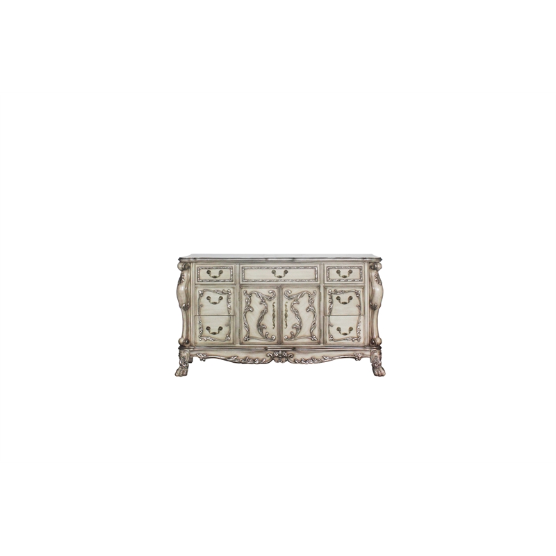 Bowery Hill Traditional Wood Dresser in Vintage Bone White