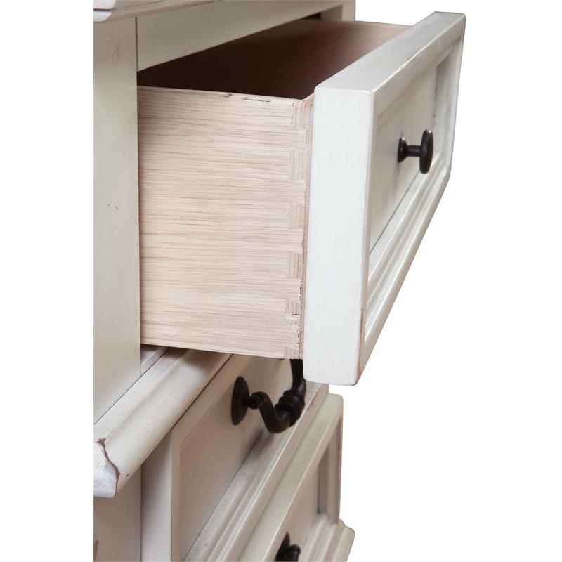 Bowery Hill 7-Drawer Antiqued White Dresser
