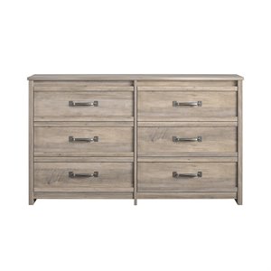 Bowery Hill Particleboard Gray Oak Dresser Rectangular 59.33&quot Unassembled