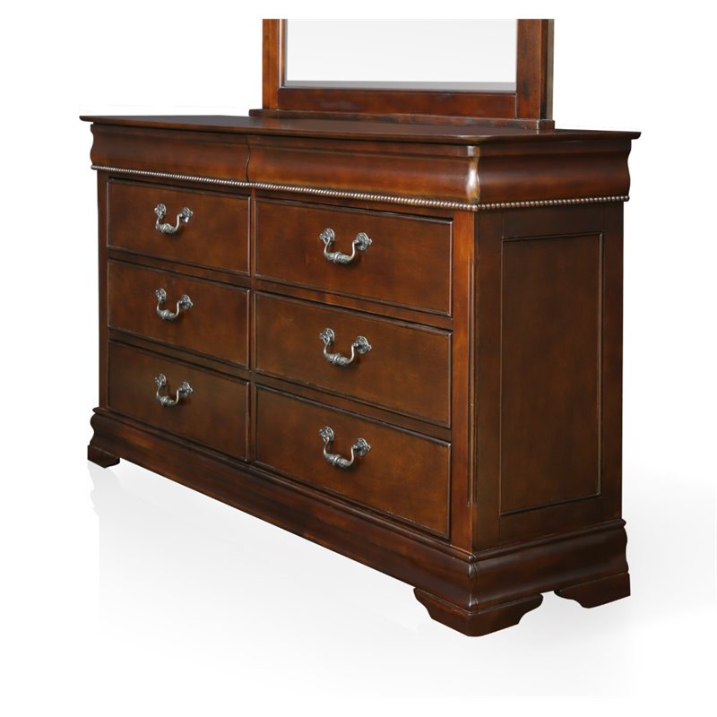 Bowery Hill Traditional Wood 8-Drawer Dresser in Cherry