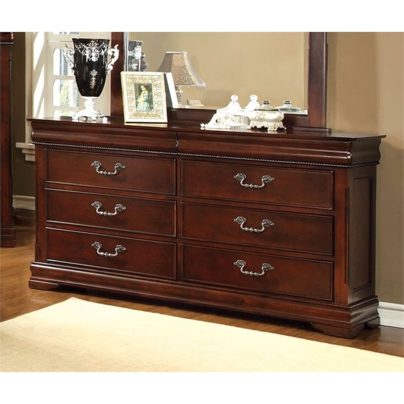 Bowery Hill Traditional Wood 8-Drawer Dresser in Cherry