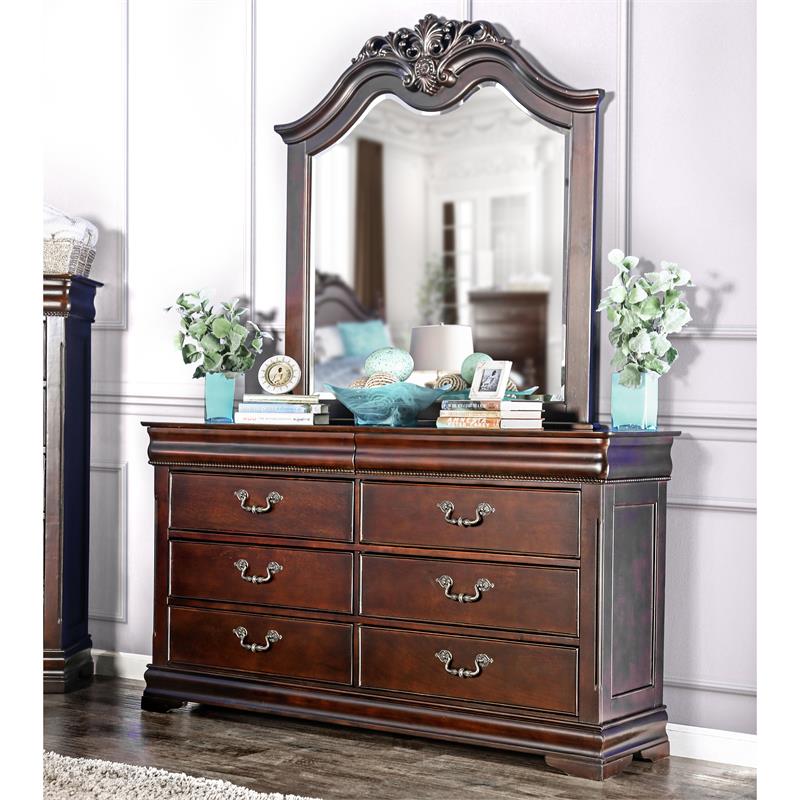 Bowery Hill Traditional Wood 8-Drawer Dresser in Cherry