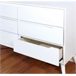 Bowery Hill Mid-Century Solid Wood Dresser and Rectangular Mirror in White
