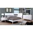 Bowery Hill Mid-Century Solid Wood Dresser and Rectangular Mirror in White