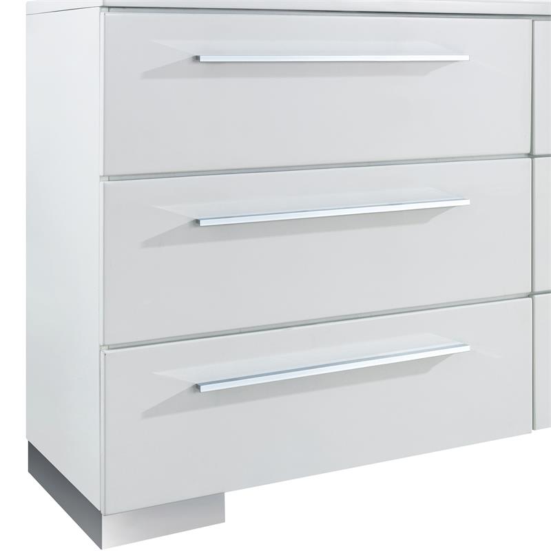 Bowery Hill Contemporary Wood 6-Drawer Dresser in Glossy White