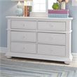Bowery Hill Mid-Century 6 Drawer Wood Dresser in White