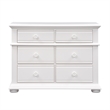 Bowery Hill Mid-Century 6 Drawer Wood Dresser in White