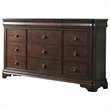 Bowery Hill Solid Wood 12-Drawers Bedroom Dresser in Cherry