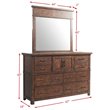 Bowery Hill 8-Drawer Transitional Wood Dresser and Mirror Set in Walnut