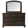 Bowery Hill Wood 7-Drawers Bedroom Dresser and Mirror Set in Walnut