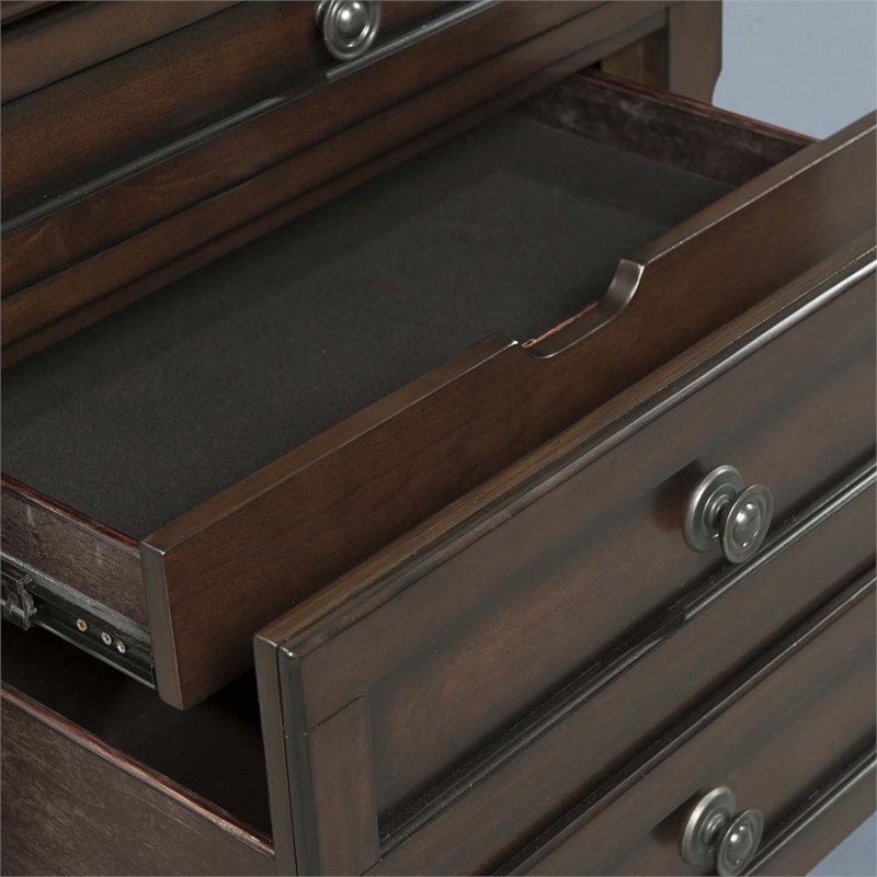 Bowery Hill Wood 7-Drawers Bedroom Dresser and Mirror Set in Walnut