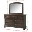 Bowery Hill Wood 7-Drawers Bedroom Dresser and Mirror Set in Walnut