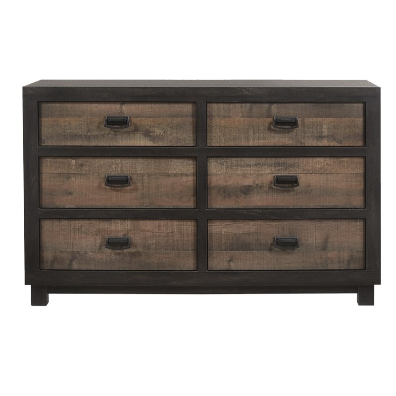Bowery Hill 6 Drawer Dresser in Walnut
