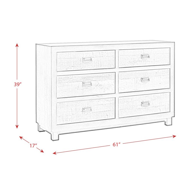 Bowery Hill 6 Drawer Dresser in Walnut