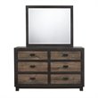 Bowery Hill Wood 6-Drawers Bedroom Dresser with Mirror Set in Walnut/Chocolate