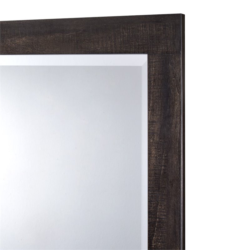 Bowery Hill Wood 6-Drawers Bedroom Dresser with Mirror Set in Walnut/Chocolate