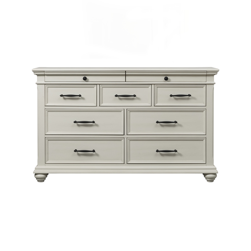 Bowery Hill Wood Off White Dresser Rectangular Anti-Tipping 38