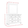Bowery Hill 9-Drawer Transitional Wood Dresser with Mirror in White