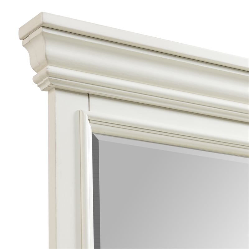 Bowery Hill 9-Drawer Transitional Wood Dresser with Mirror in White