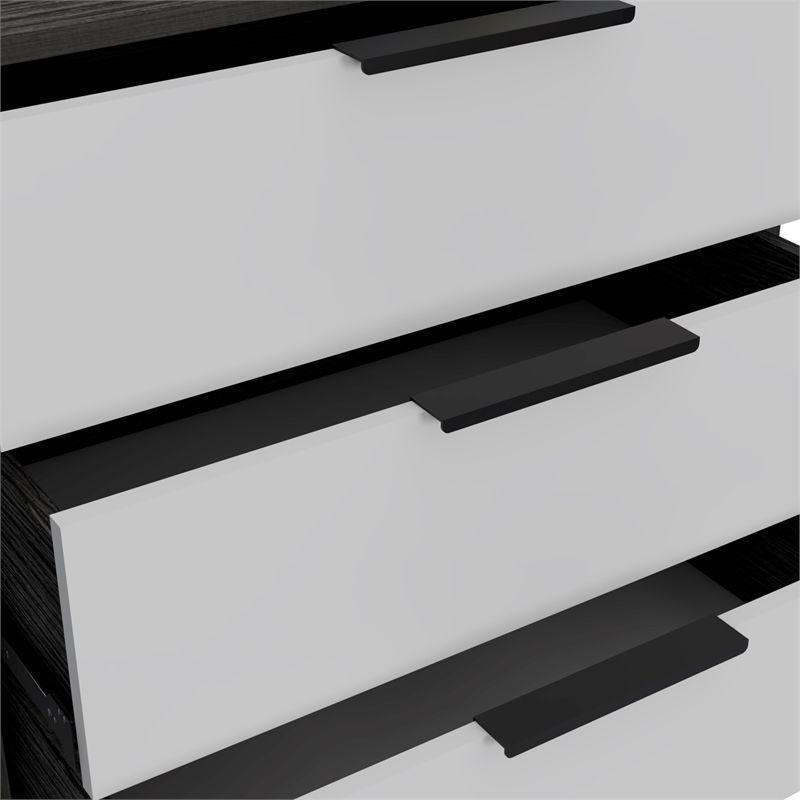 Bowery Hill 3 Drawers Dresser Smoky Oak and White