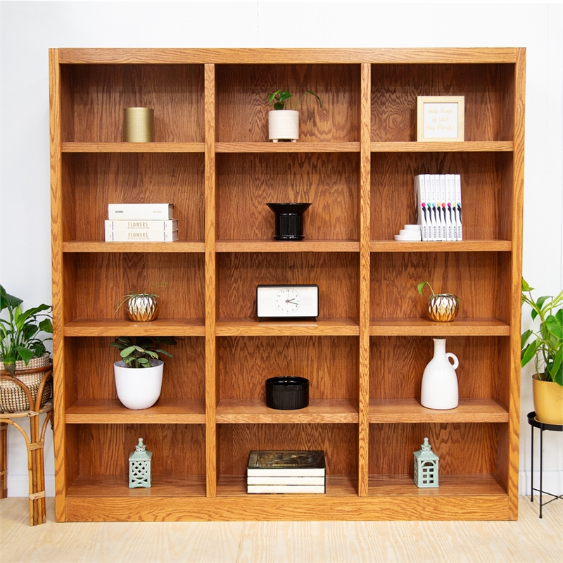Bowery Hill Wood Dry Oak Bookcase Rectangular 72
