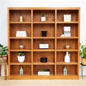 Bowery Hill Wood Dry Oak Bookcase Rectangular 72&quot Unassembled