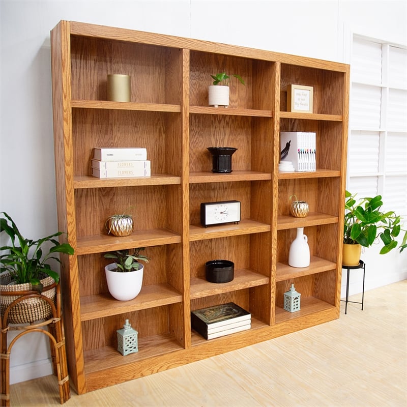 Bowery Hill Wood Dry Oak Bookcase Rectangular 72
