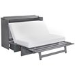 Bowery Hill Queen Traditional Solid Wood Murphy Bed Chest with Mattress in Gray