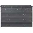 Bowery Hill Queen Traditional Solid Wood Murphy Bed Chest with Mattress in Gray