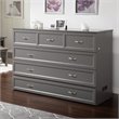 Bowery Hill Queen Traditional Solid Wood Murphy Bed Chest with Mattress in Gray