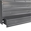 Bowery Hill Queen Traditional Solid Wood Murphy Bed Chest with Mattress in Gray