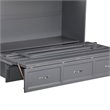 Bowery Hill Queen Traditional Solid Wood Murphy Bed Chest with Mattress in Gray