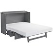 Bowery Hill Queen Traditional Solid Wood Murphy Bed Chest with Mattress in Gray