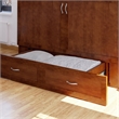 Bowery Hill Queen Traditional Solid Wood Murphy Bed Chest w/ Mattress in Walnut