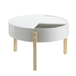 Bowery Hill Modern Wood Coffee Table in White and Natural