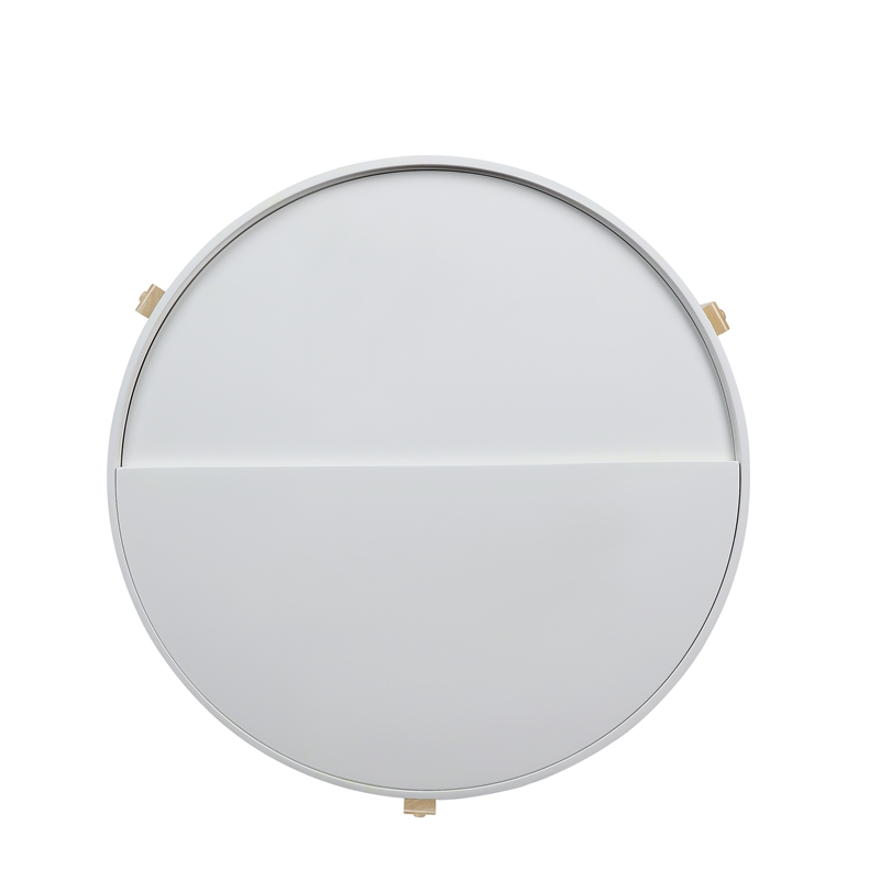 Bowery Hill Modern Wood Coffee Table in White and Natural