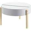 Bowery Hill Modern Wood Coffee Table in White and Natural