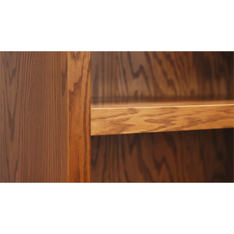 Bowery Hill Wood Dry Oak Bookcase Rectangular Adjustable Shelves 36