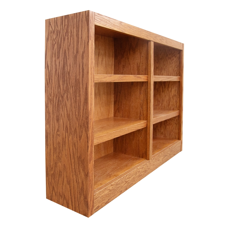 Bowery Hill Wood Dry Oak Bookcase Rectangular Adjustable Shelves 36