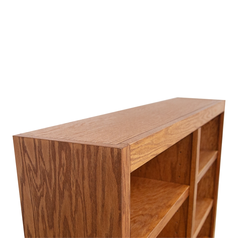 Bowery Hill Wood Dry Oak Bookcase Rectangular Adjustable Shelves 36