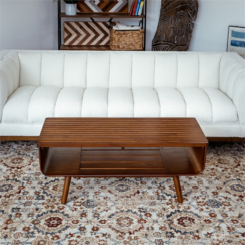 Bowery Hill Mid Century Modern Brown Coffee Table