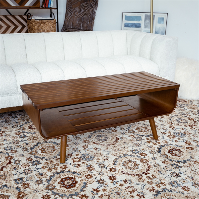 Bowery Hill Mid Century Modern Brown Coffee Table