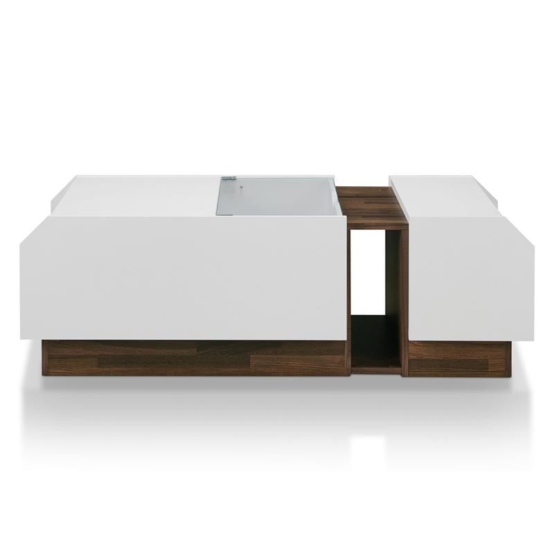 Bowery Hill Contemporary Wood Coffee Table in White