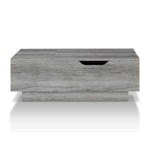 Bowery Hill Wood Lift Top Coffee Table in Vintage Gray Oak
