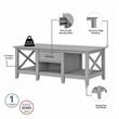 Bowery Hill Modern Engineered Wood Coffee Table with Storage in Gray