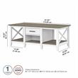 Bowery Hill Modern Engineered Wood Coffee Table with Storage in White