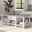 Bowery Hill Modern Engineered Wood Coffee Table with Storage in White