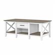 Bowery Hill Modern Engineered Wood Coffee Table with Storage in White
