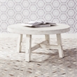 Bowery Hill Engineered Wood White Cocktail Table Round Planked Tops