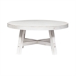 Bowery Hill Engineered Wood White Cocktail Table Round Planked Tops